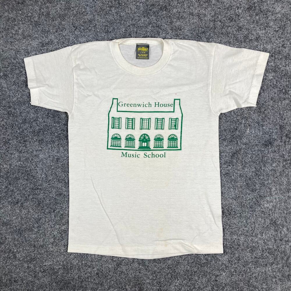 Jerzees T Shirt Kids L 14-16 White Greenwich‎ House Graphic School